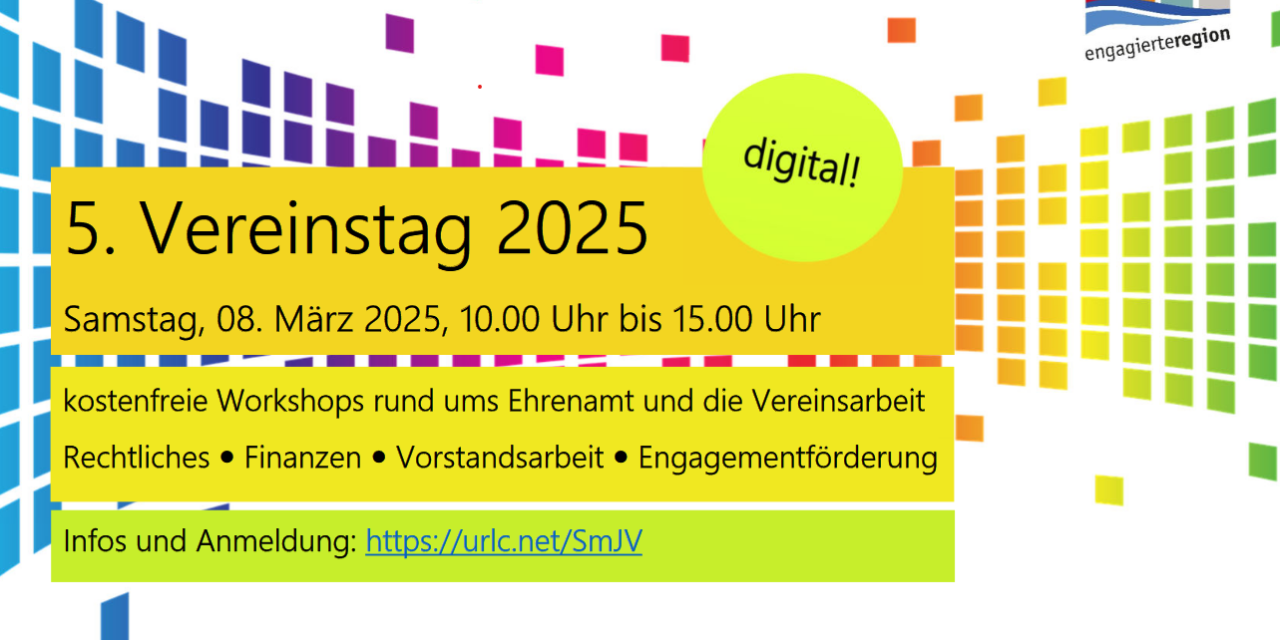 5. Digitaler Vereinstag 2025 am Samstag, dem 8. März: die WALI ist auch mit einem Programmpunkt vertreten